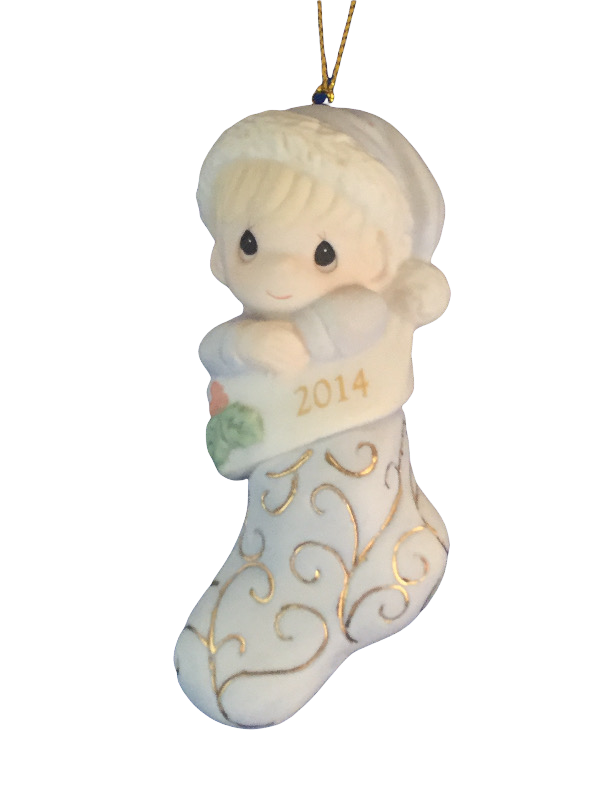 Baby's First Christmas 2014 (Boy)- Precious Moment Ornament