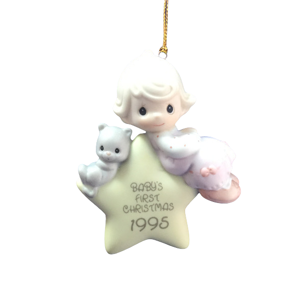 Baby's First Christmas 1995 (Girl) - Precious Moments Ornament 