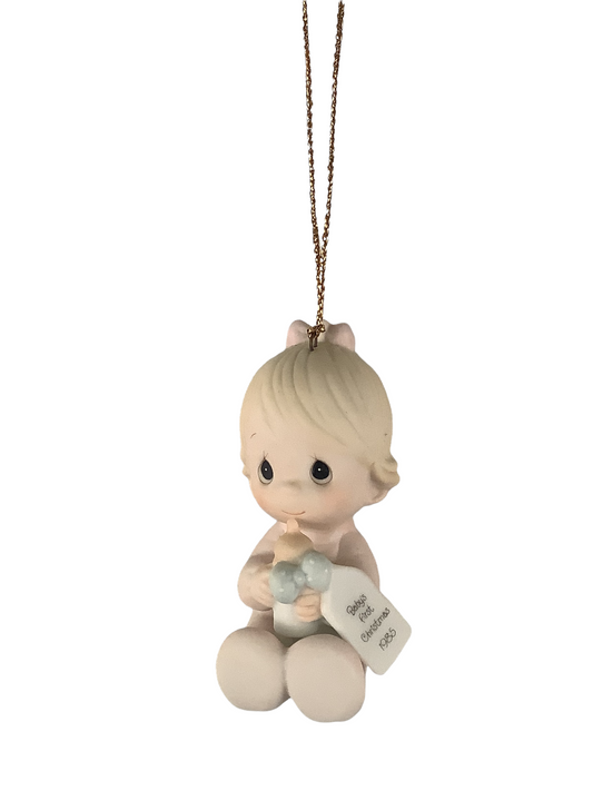 Baby's First Christmas 1985 (Girl) - Precious Moment Ornament