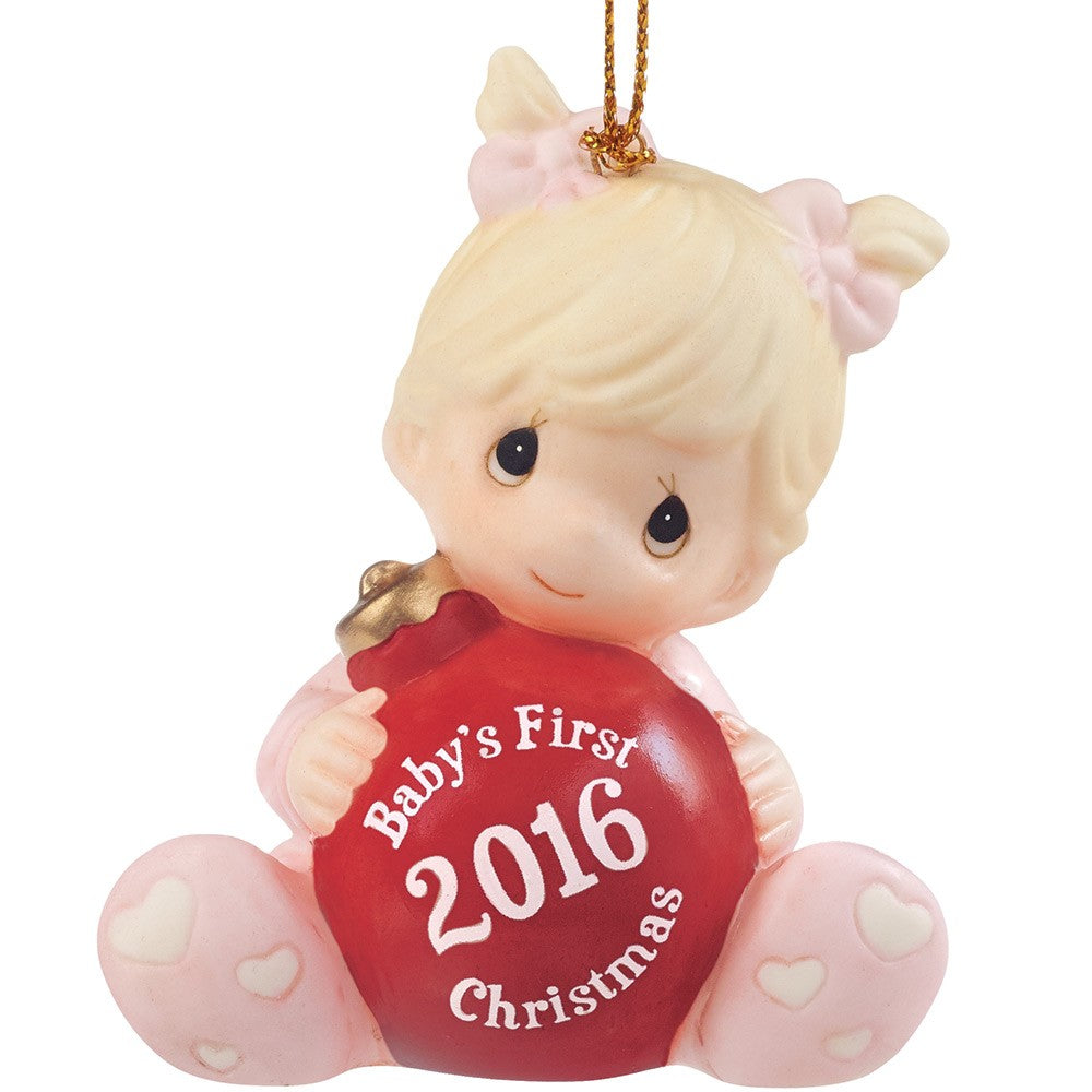 Baby's First Christmas 2016 (Girl) -  Precious Moment Ornament