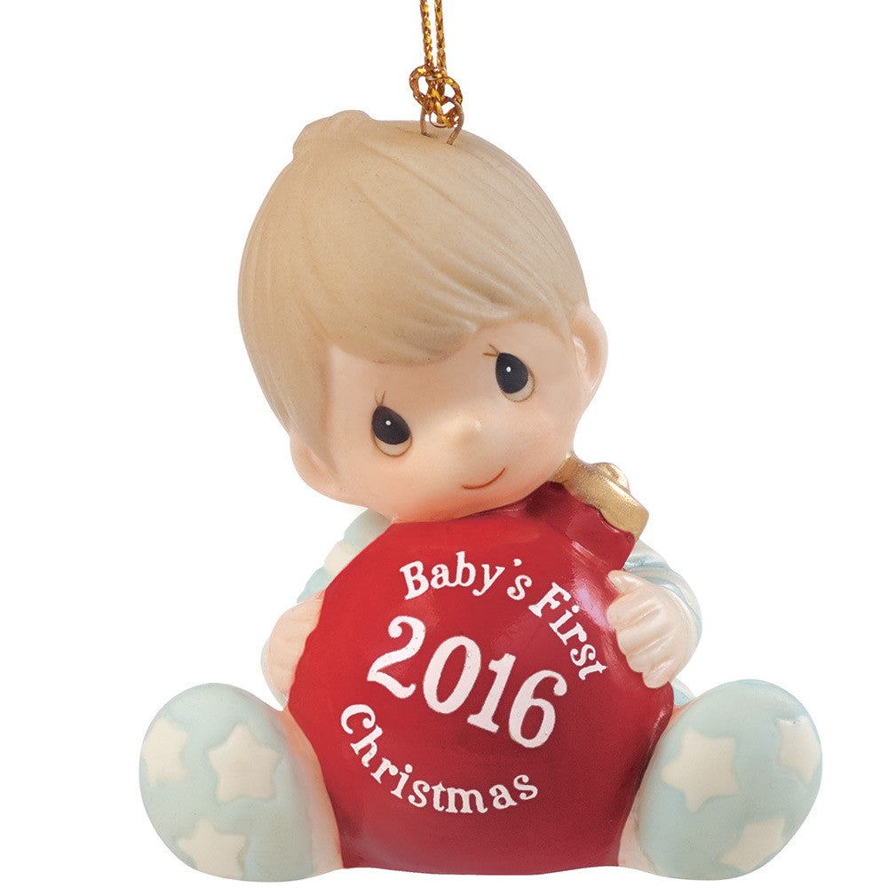 Baby's First Christmas 2016 (Boy) -  Precious Moment Ornament  