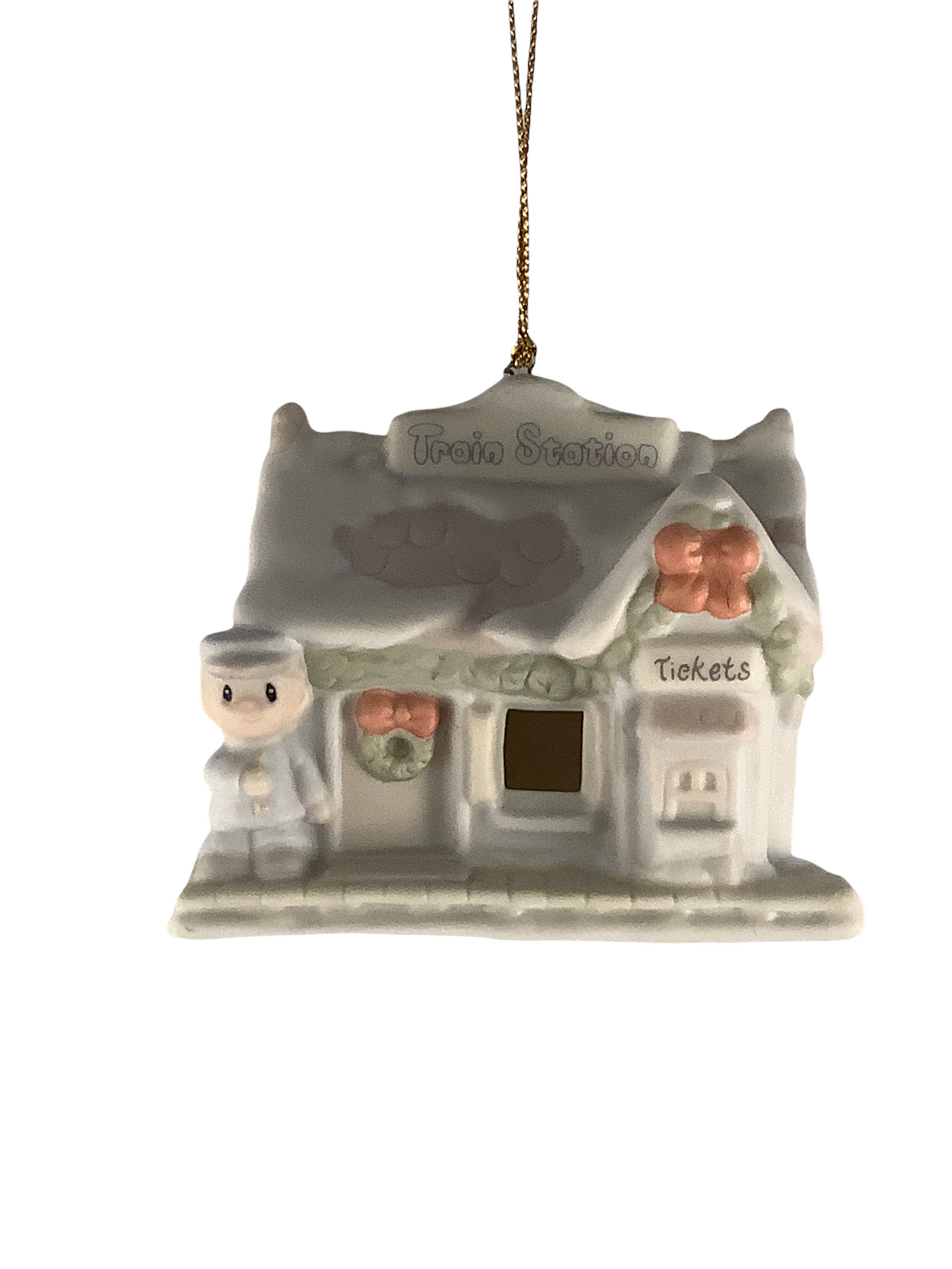 Sugar Town Train Station - Porcelain Ornament