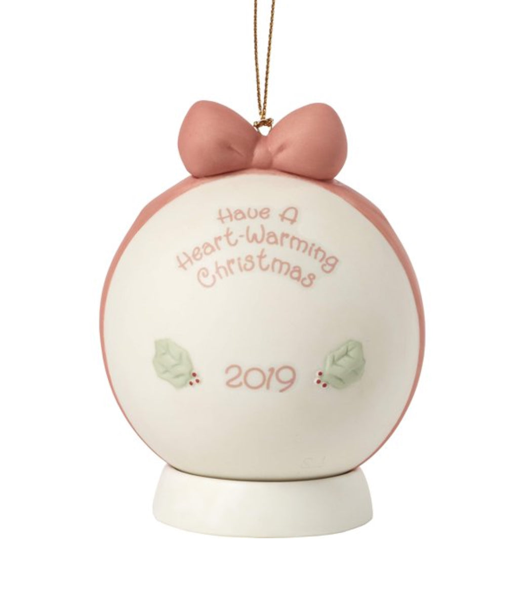 Have A Heart-Warming Christmas - 2019 Dated Annual Precious Moment Ball Ornament 