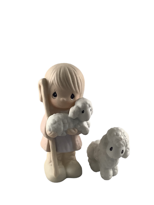 Shepherd with Sheep  - Precious Moment Mini Figurine 