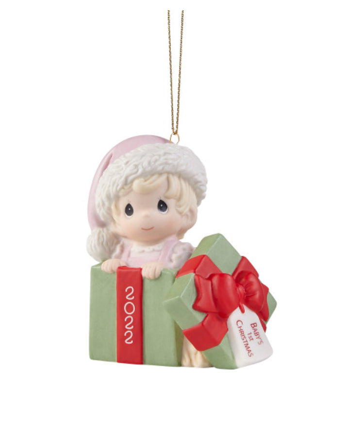 Baby's First Christmas 2022 (Girl) - Precious Moment Ornament