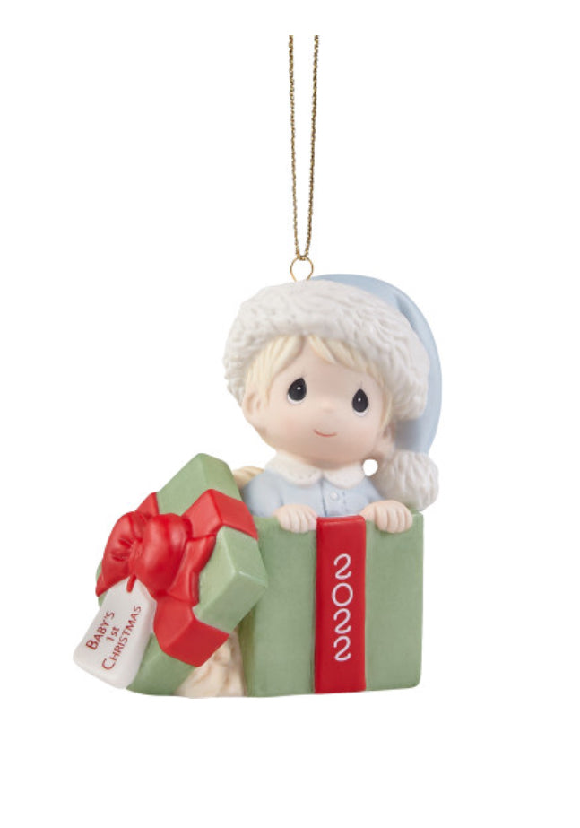 Baby's First Christmas 2022 (Boy) - Precious Moment Ornament