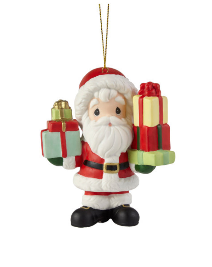 Loaded Up With Christmas Cheer - Annual Santa Precious Moment Ornament