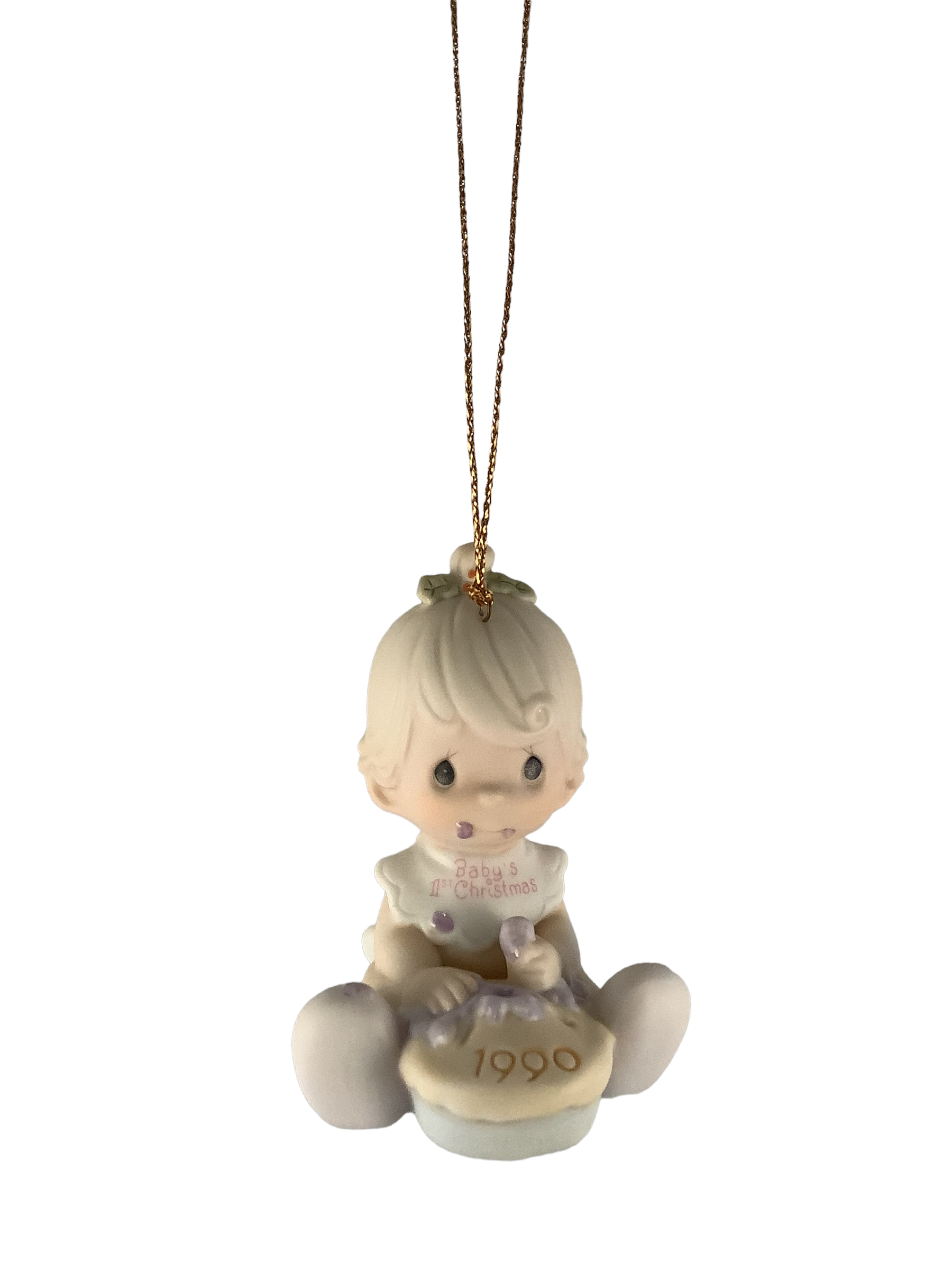 Baby's First Christmas 1990 (Girl) - Precious Moments Ornament