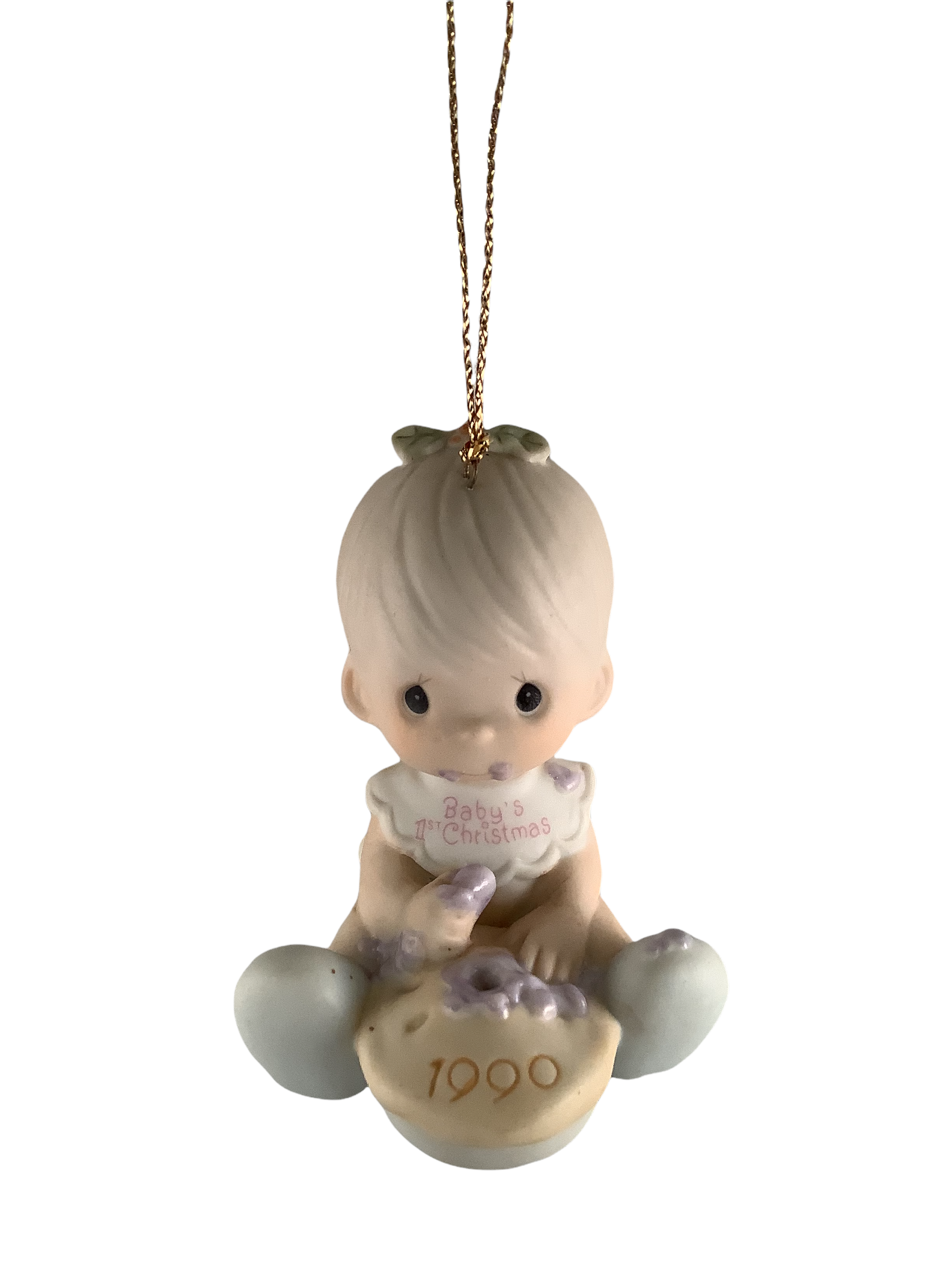 Baby's First Christmas 1990 (Boy) - Precious Moments Ornament