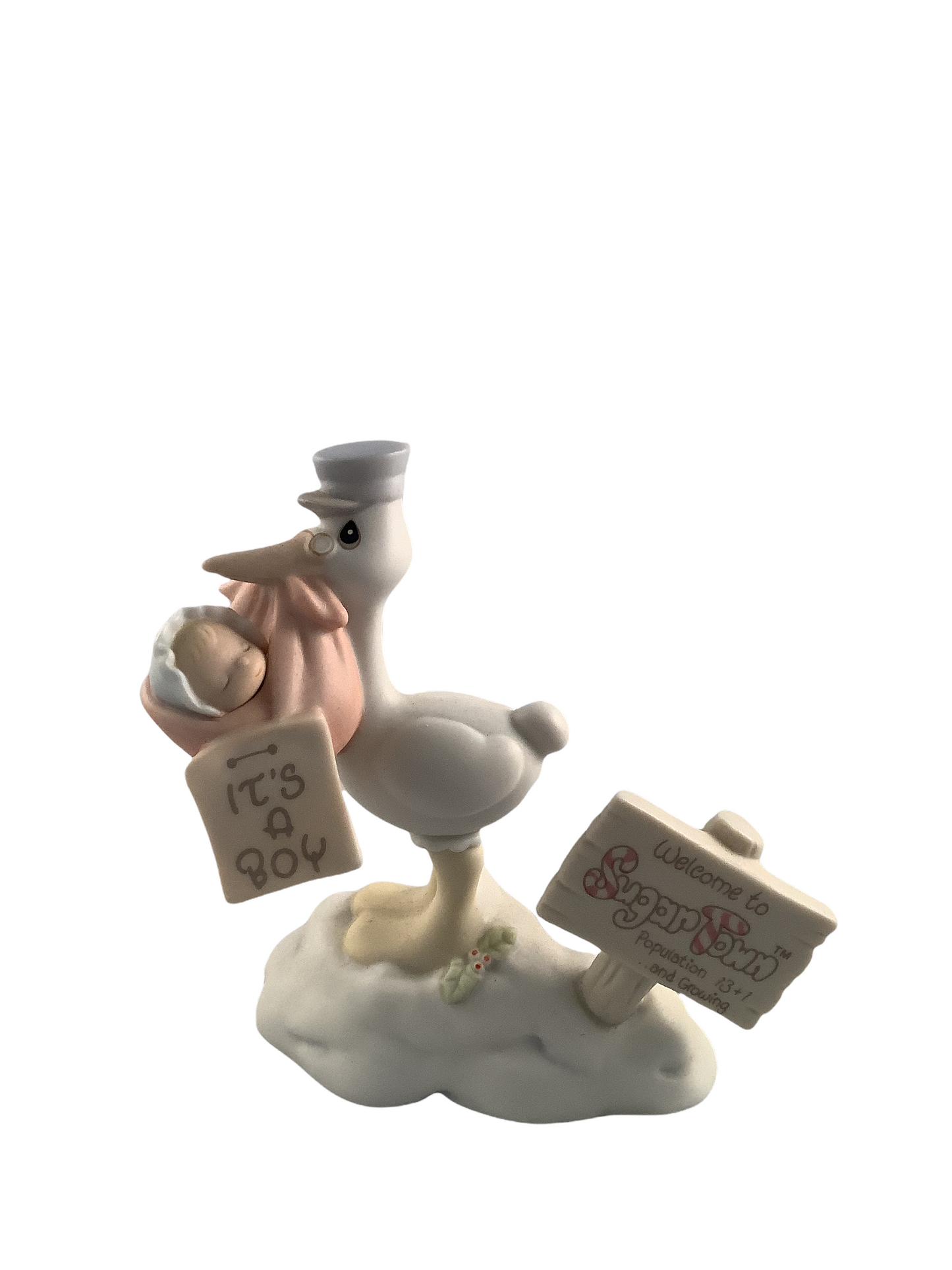 Stork With Baby Sam - Precious Moment Figurine