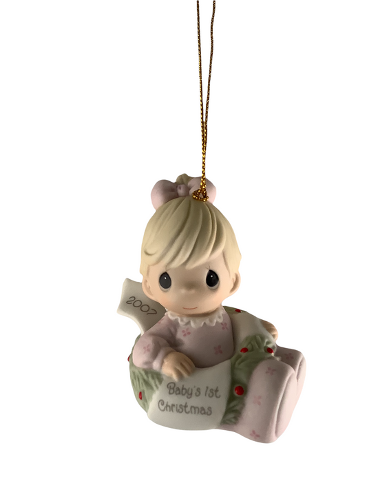 Baby's First Christmas 2007 (Girl) - Precious Moment Ornament