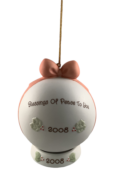Blessings Of Peace To You - 2008 Dated Annual Precious Moment Ball Ornament