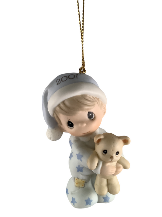 Baby's First Christmas 2001 (Boy) - Precious Moment Ornament