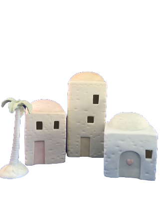 House Set and Palm Tree - Precious Moments Mini Figurine