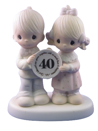 God Blessed Our Years Together With So Much Love And Happiness (40th) - Precious Moment Figurine 