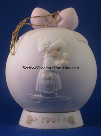 May Your Christmas Be Merry - 1991 Precious Moment Ball Ornament